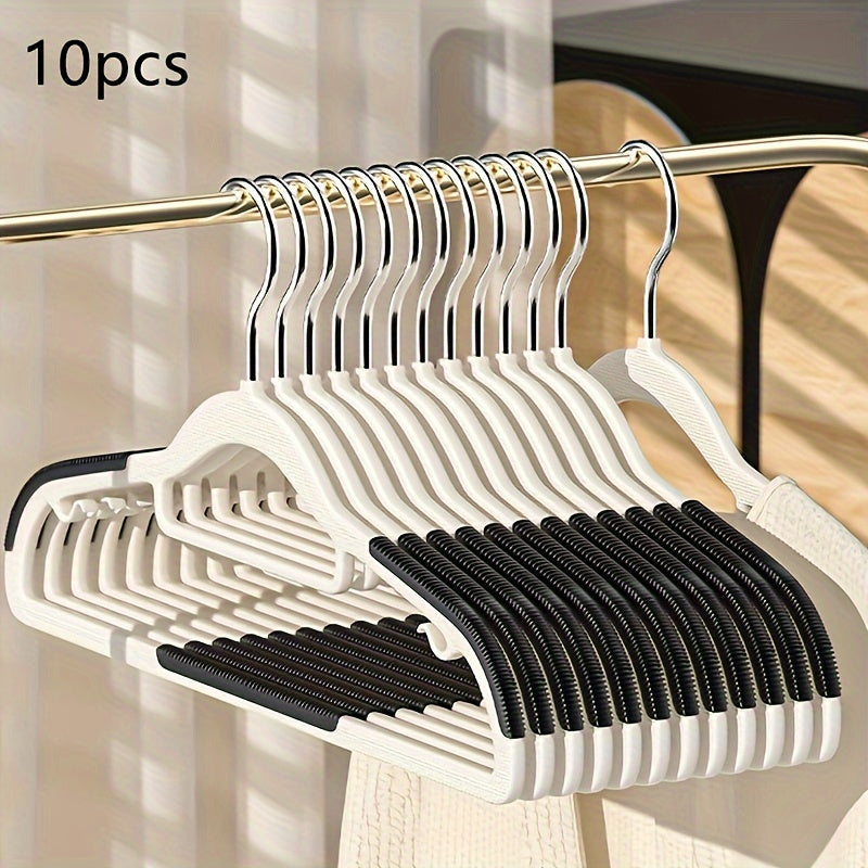 Juego de 10 perchas antideslizantes para ropa, resistentes y duraderas, recubrimiento para armario y vestidor