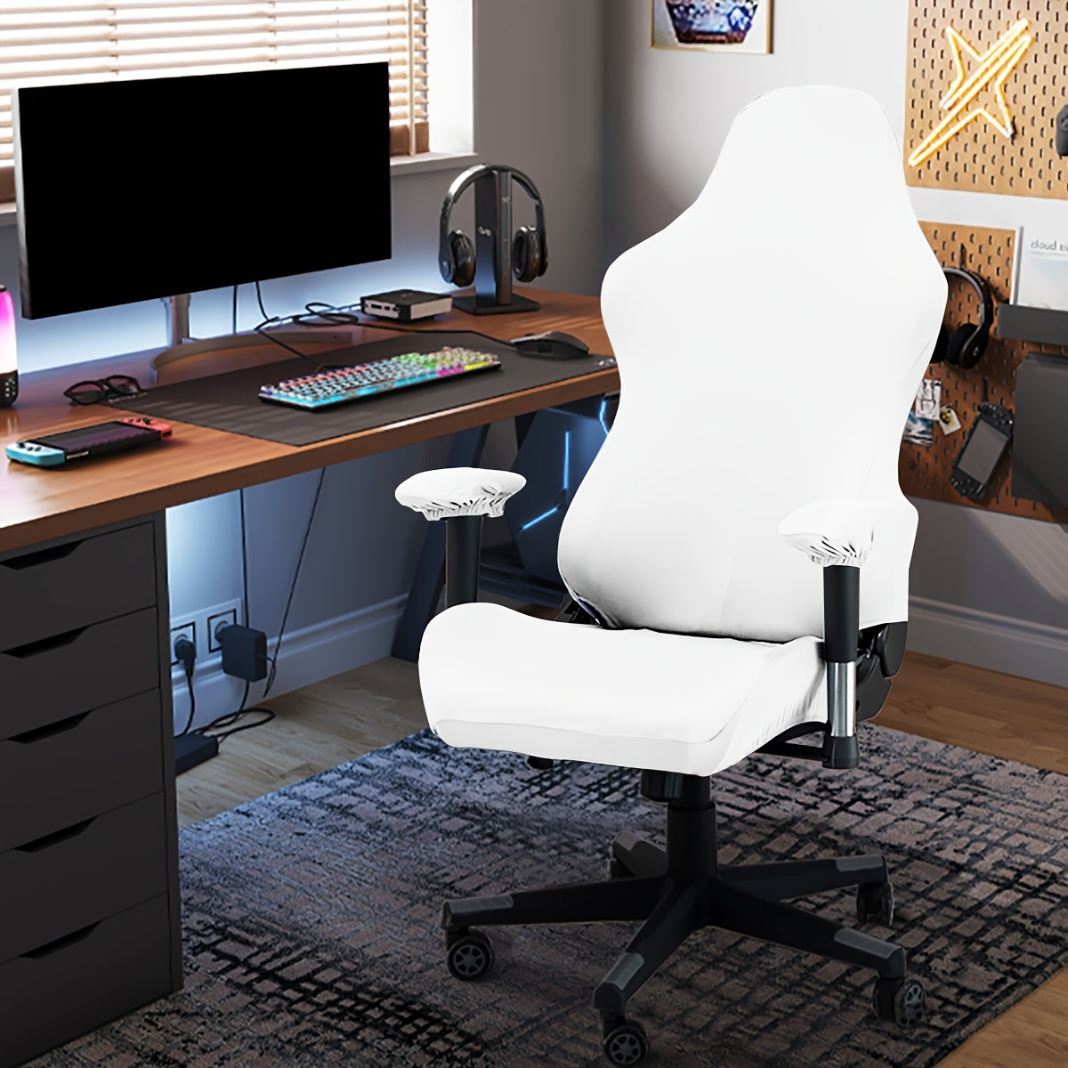 Waterproof Gaming Chair Cover Set with 2 Armrest Covers