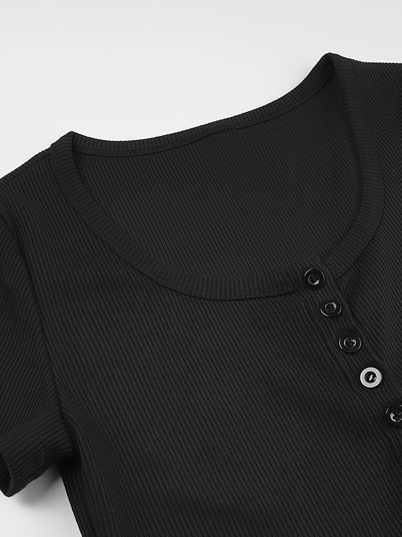 Camisetas deportivas casuales de talla grande para mujer con cuello en V y manga corta, top de color sólido