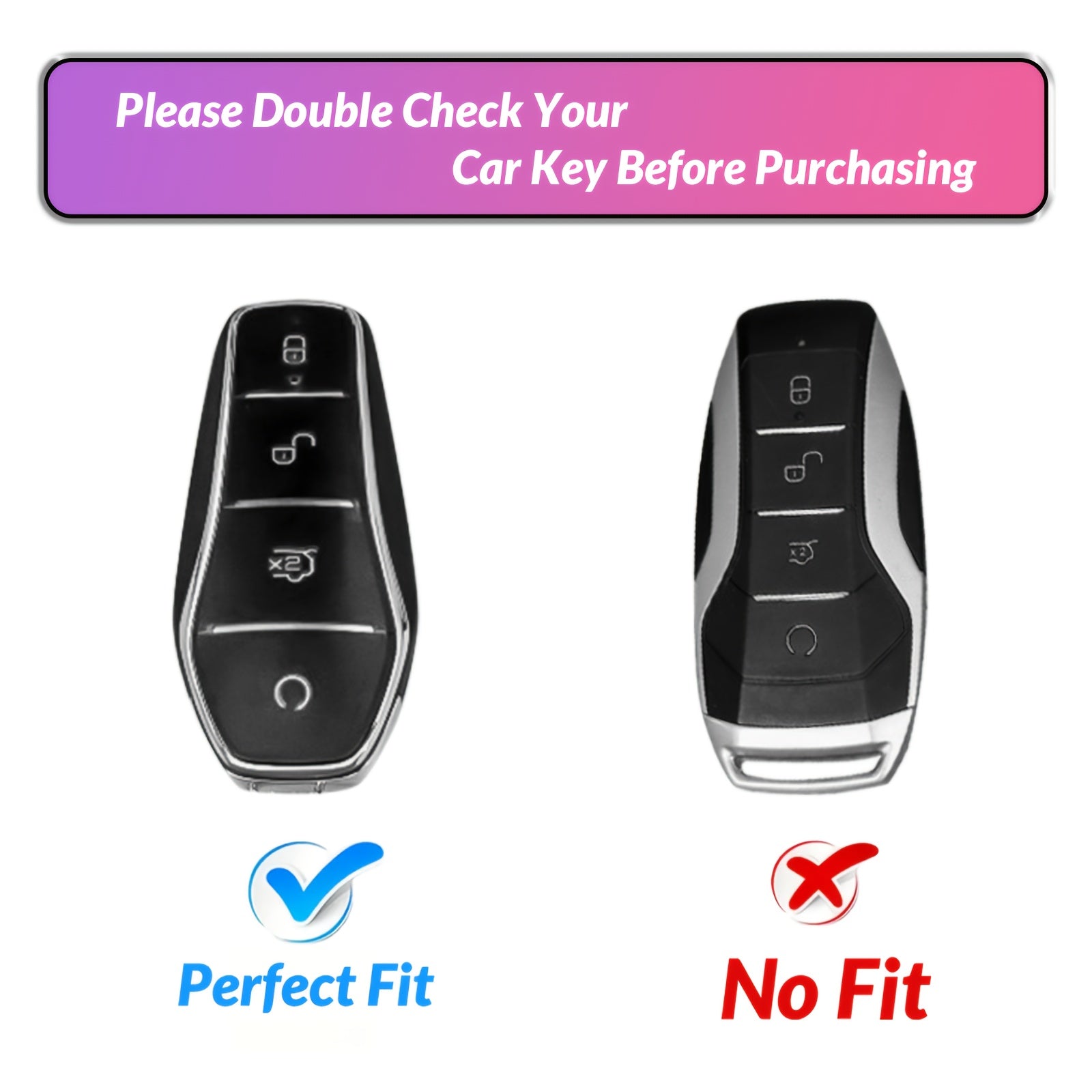 Universal TPU Key Fob Cover With Keychain for EV Car Remote
