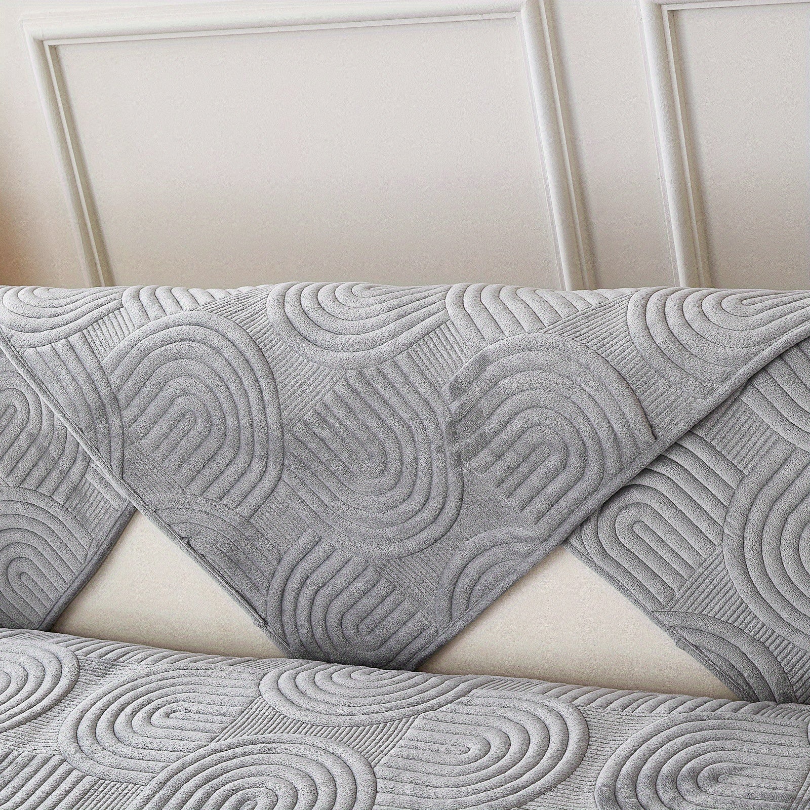 Чехол на мебель из молочного бархата с шерпой, противоскользящий, для защиты мебели, подходит для домашних животных