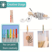 40 Pack Wooden Clothespins Natural Wood Craft Clips for Classroom Displays