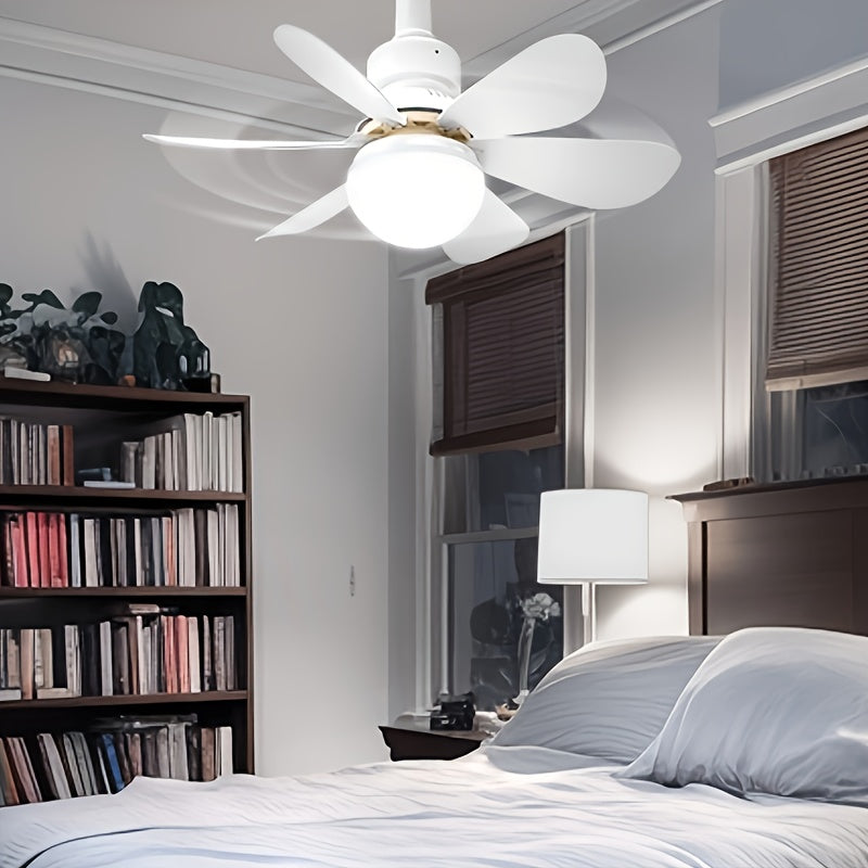 Dimmable Ceiling Fan Light with E27 Base for Bathroom Bedroom Kitchen Living Room