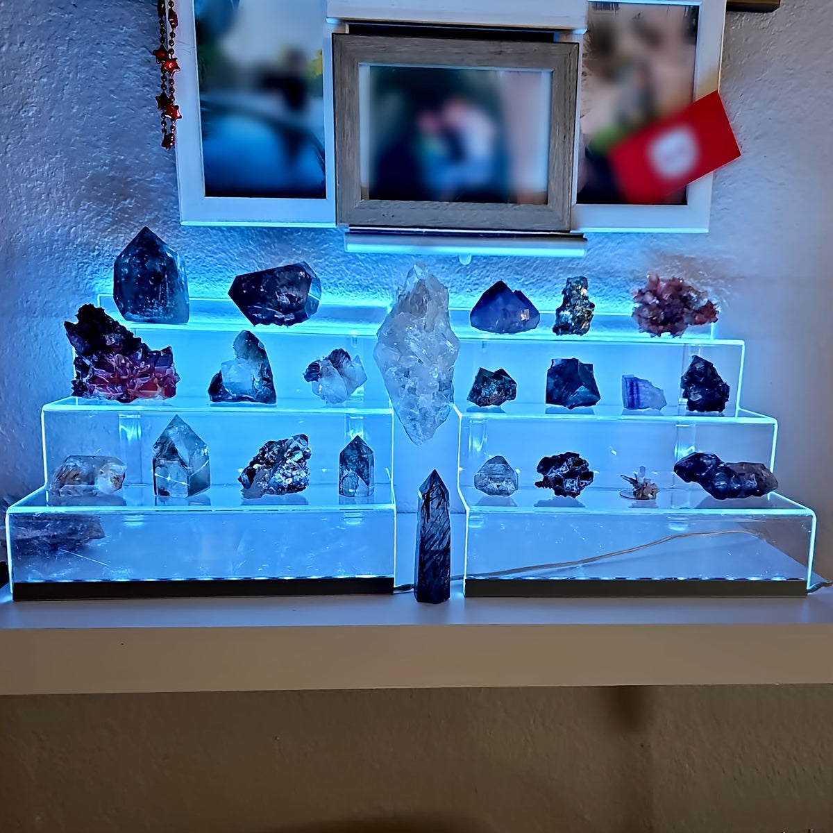 Acrylic Display Stand with LED Lights and Remote for Jewelry and Accessories