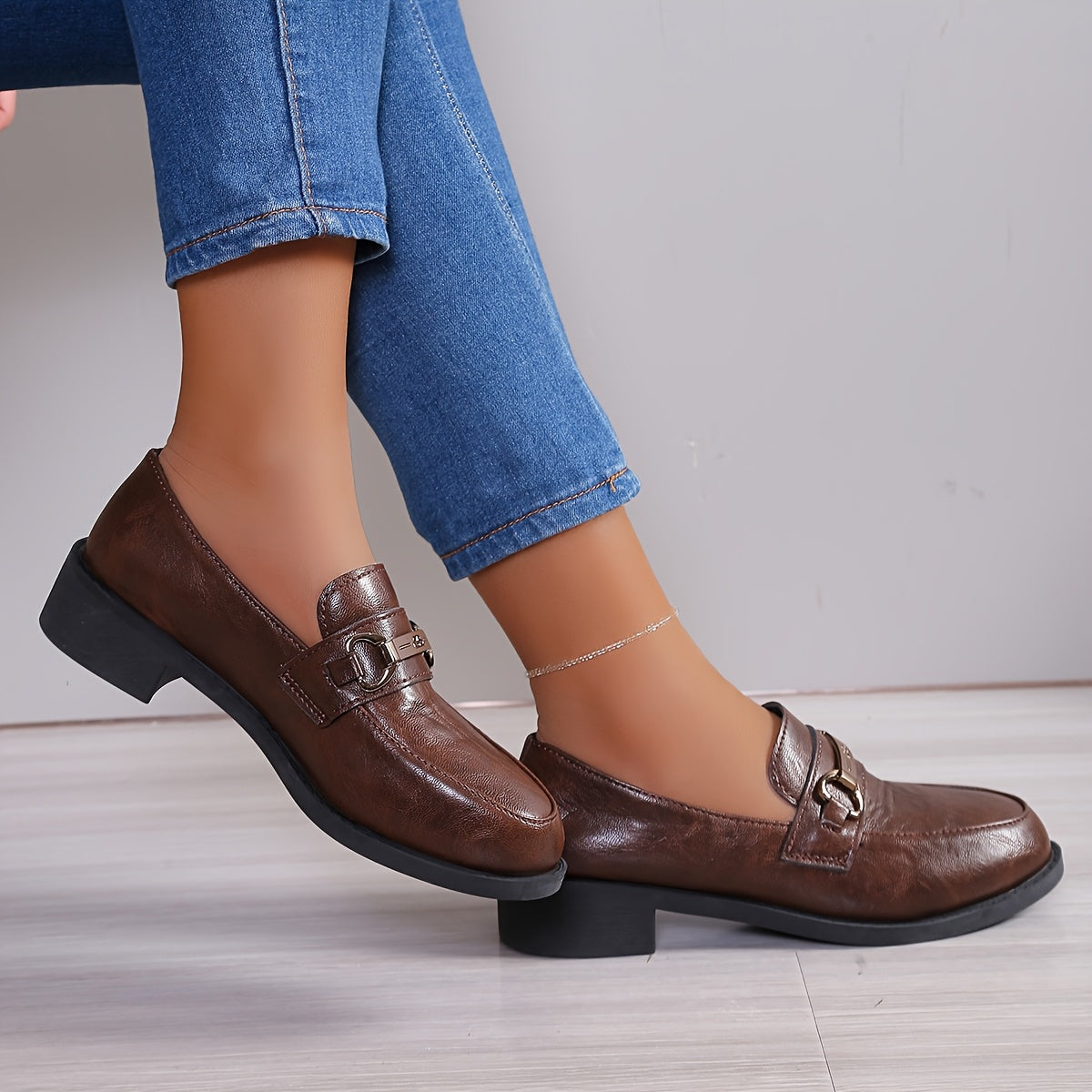 Women's Round Toe Slip-On Flats, Comfortable Rubber Sole, Anti-Slip, Casual Shoes