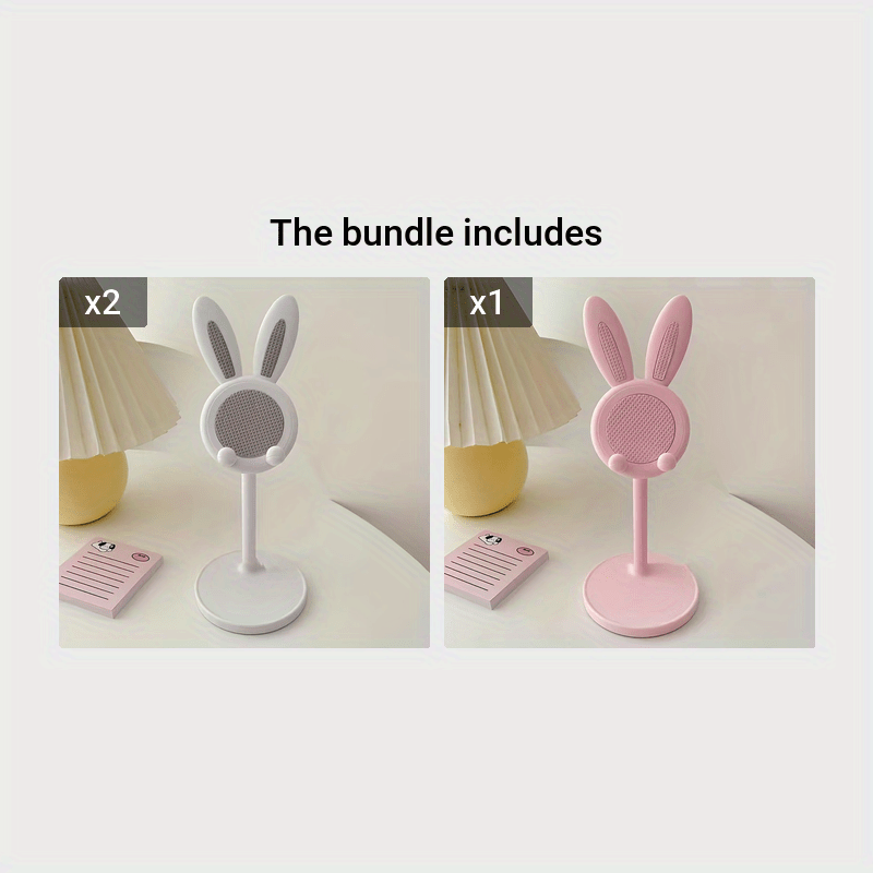 Adjustable Height Mobile Phone Holder with Rabbit Design for Live Streaming