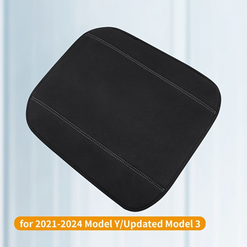 Car Interior Armrest Cover Faux Leather for Model Y and 3 Protective Mat