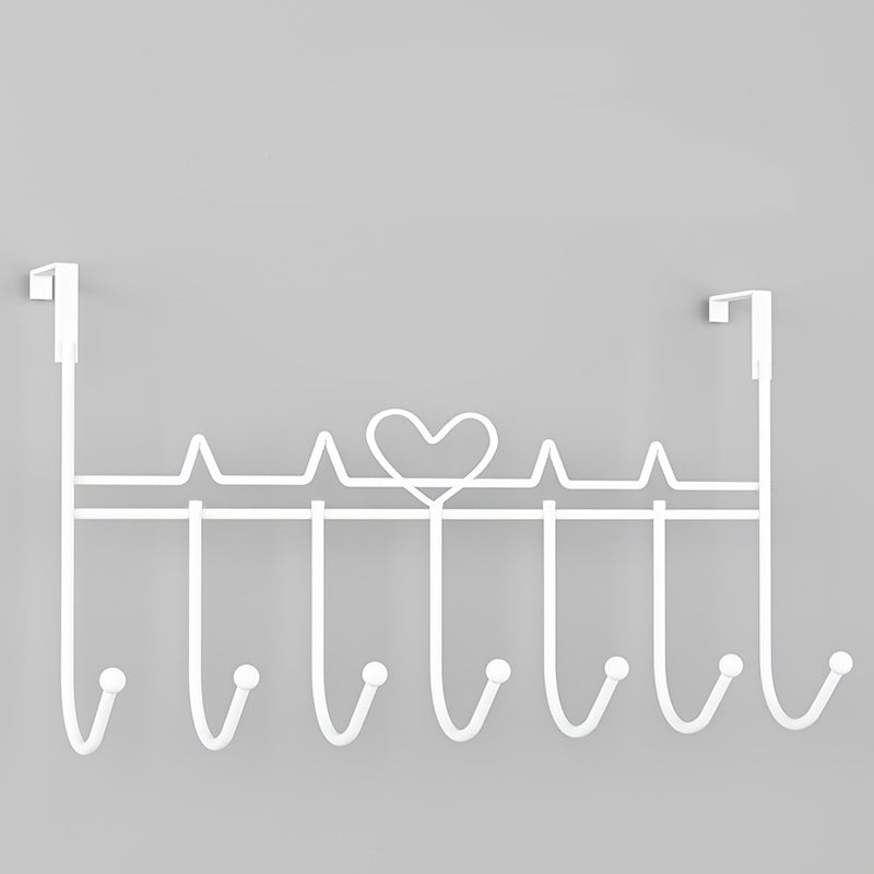 Heart-Shaped Metal Wall Hooks for Bags Keys Clothes No-Drill Door Mount Organizer