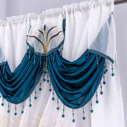 Embroidered Double Layer Curtain 132x213 cm for Living Room Bedroom