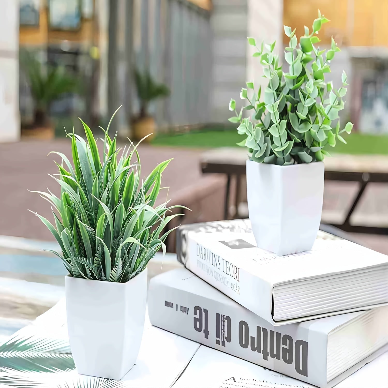 Sun'iy o'simliklar to'plami, 2 ta sun'iy o'simliklar, uy va ofis uchun dekor