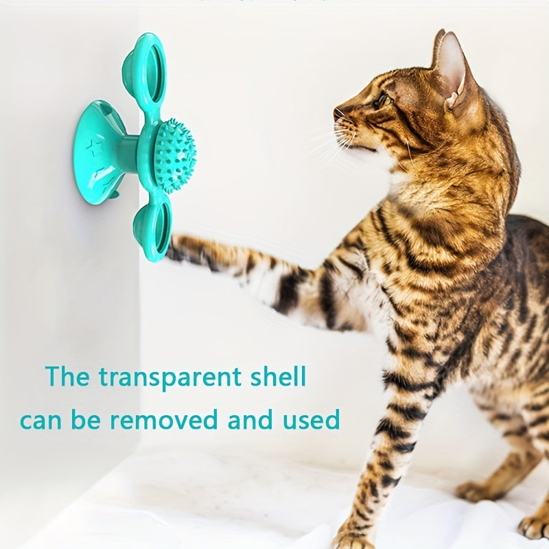 Rotating Cat Toy with Windmill Turntable Stimulates Play and Vitality
