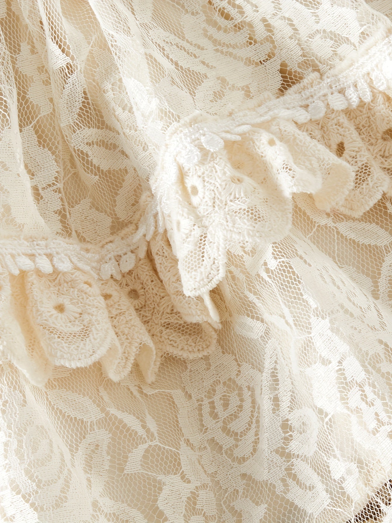 Baby Girl Dress Floral Embroidered Lace Tiered Fall Cotton for Infants