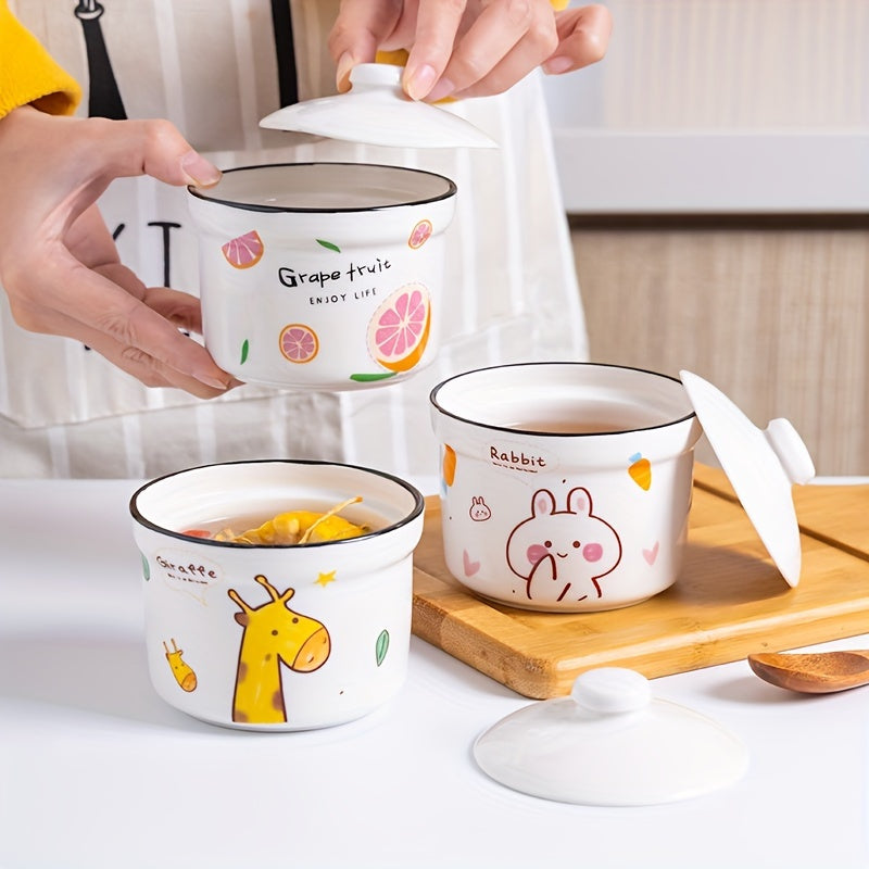 Steamed Egg Bowl with Lid Small Stew Pot for Household Stews and Desserts