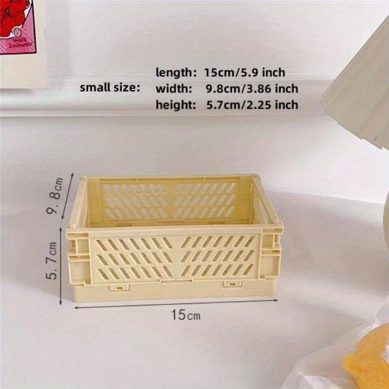 Cesta de almacenamiento plegable para papelería y objetos pequeños apilable y colapsable
