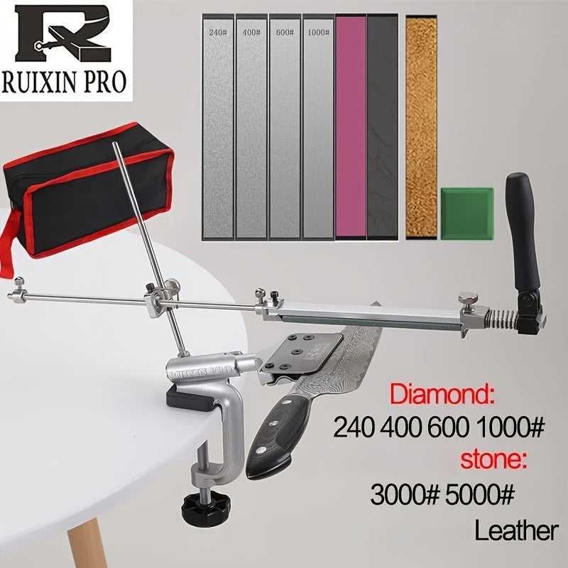 Qo'lda maydalash toshi bilan mustahkam qattiq burchakli pichoq silliqlash mashinasi. Oshxona uchun batareyaga ehtiyoj yo'q.