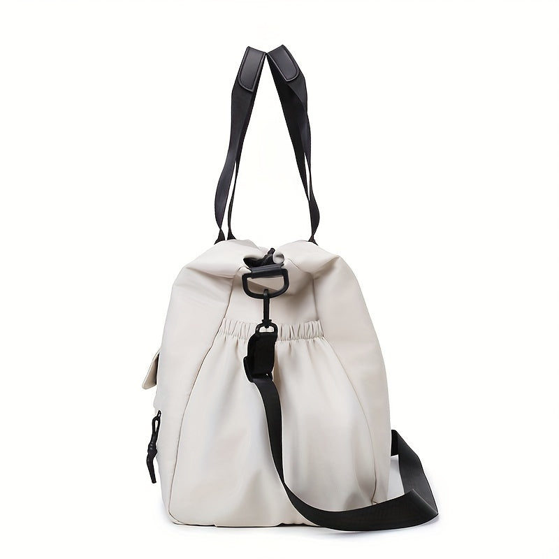 Large Capacity Duffel Bag Oxford Fabric Casual Travel Gym Yoga White Black