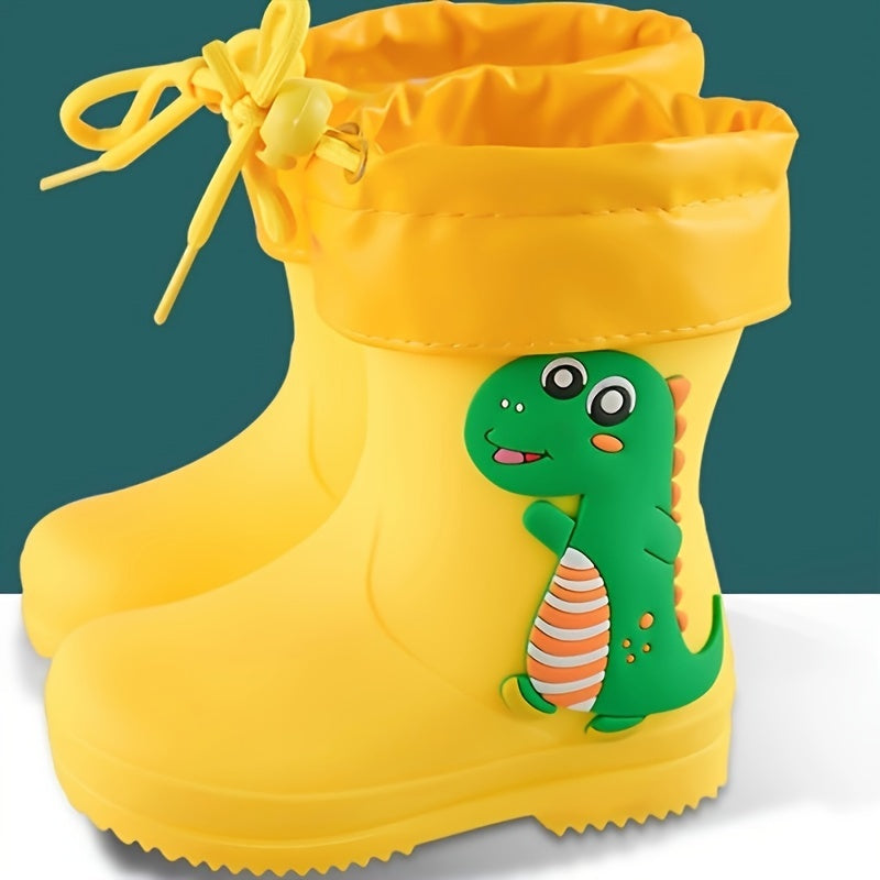 Kids' Waterproof PVC Mid-Calf Cartoon Rain Boots for Boys and Girls