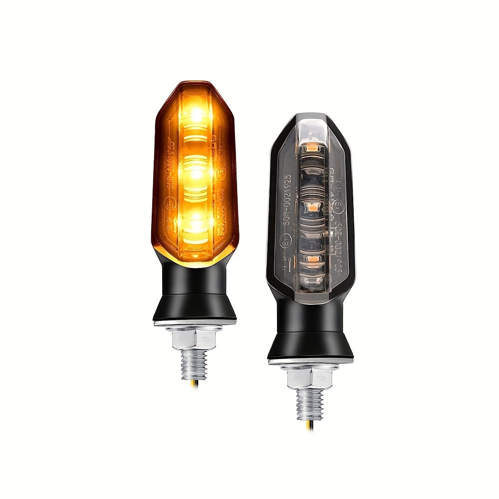 Motorcycle 8mm LED Turn Signal Lights Amber 12V Indicator Lights 2/4 Pack