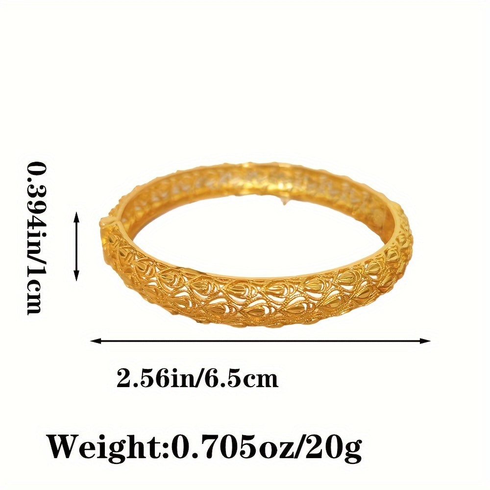 Women’s Ethnic Copper Open Cuff Bracelets Set for Weddings and Gifts