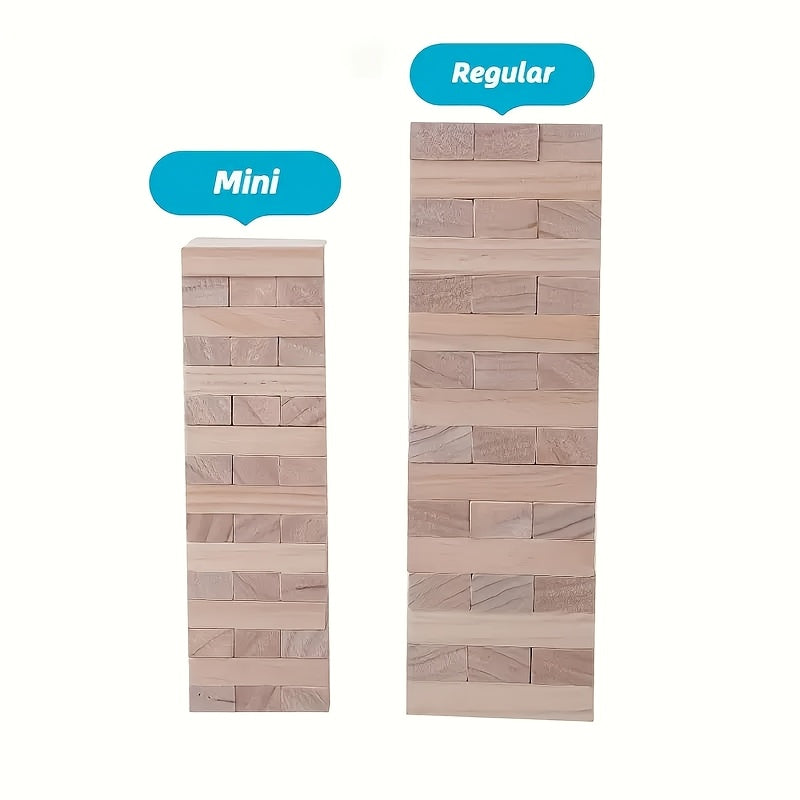 Wooden Stacking Blocks Game for Family Fun 48 Pieces Kids Age 14+ Wheat