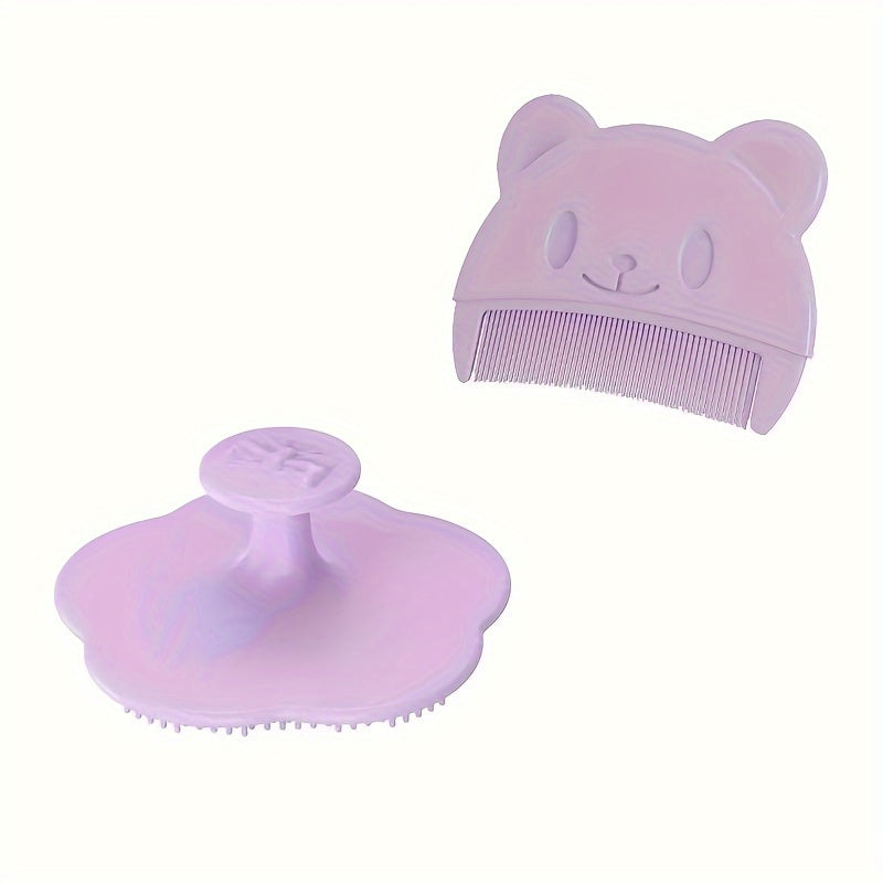Baby Grooming Set for Newborns Silicone Shampoo Brush and Gentle Comb for Ages 0-3
