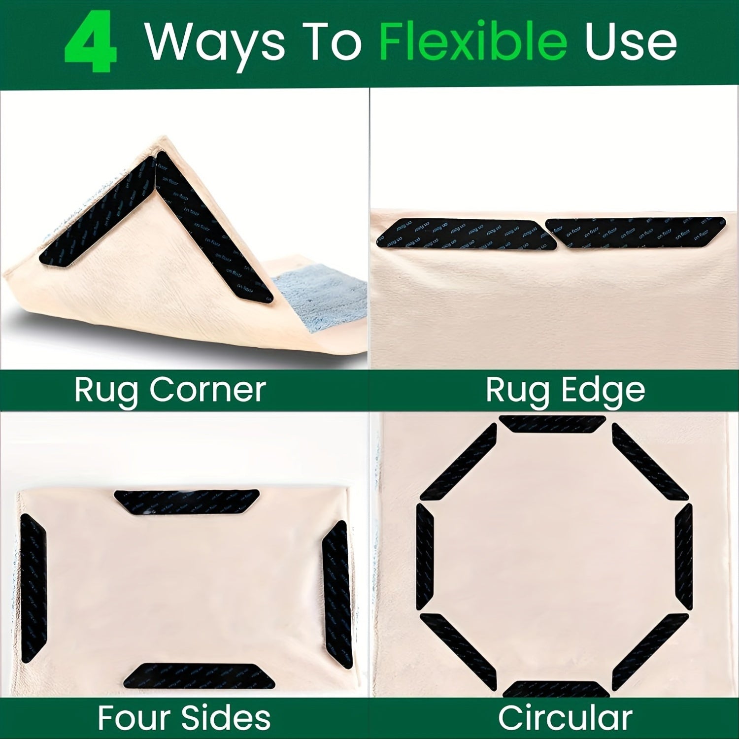 Non-Slip Carpet Tape for Hardwood and Tile Floors Removable Washable Double-Sided Grip