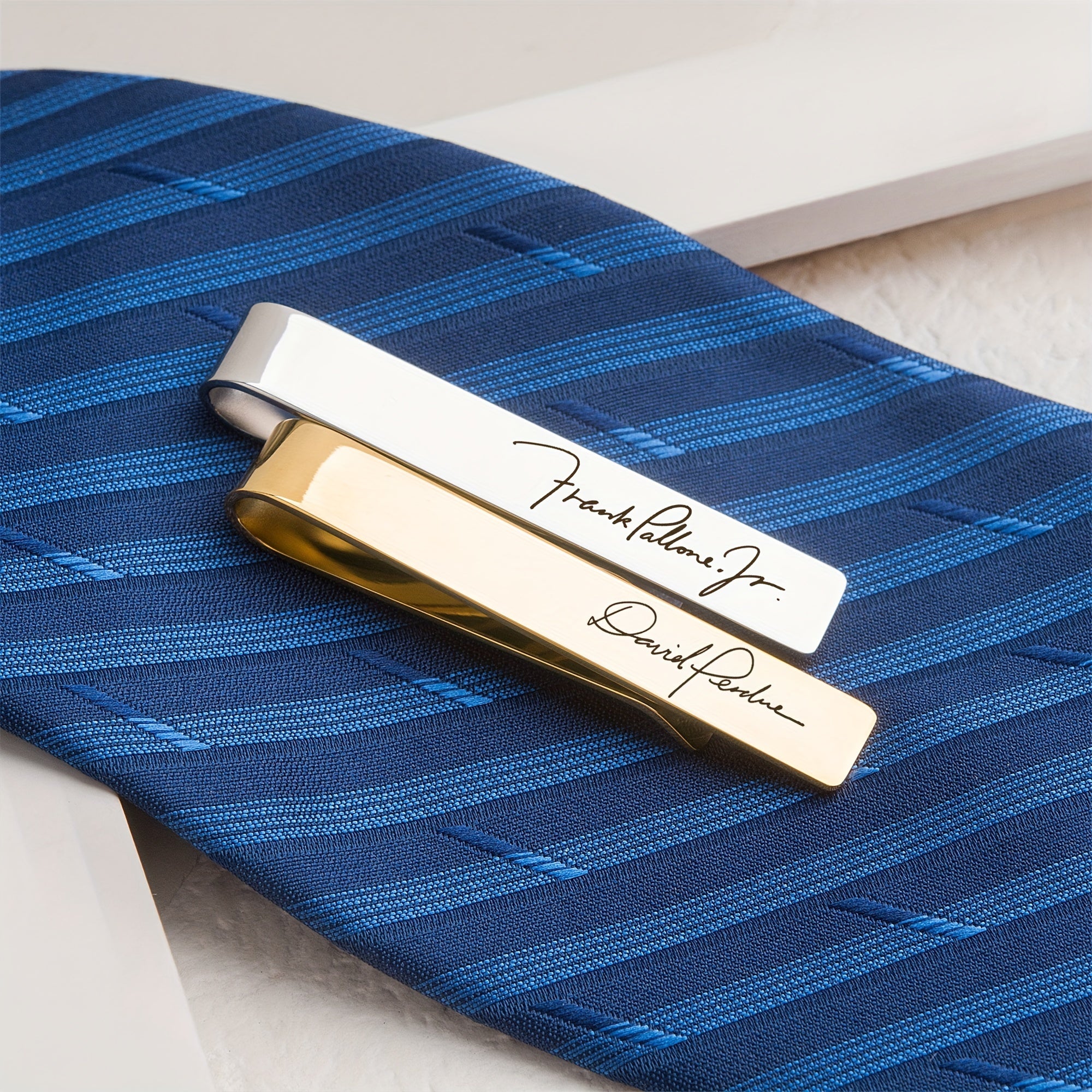 Personalized Men's Tie Clips Engraved Groomsmen Wedding Accessories