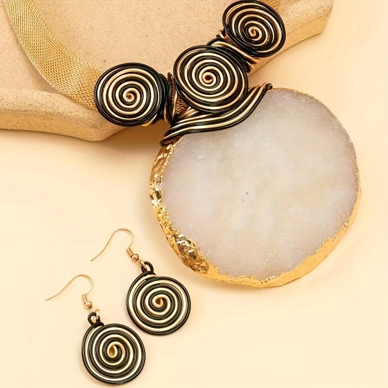 Conjunto de joyería bohemia glam con colgante de piedra de nacimiento de julio y collar de cuentas de varias capas para mujeres