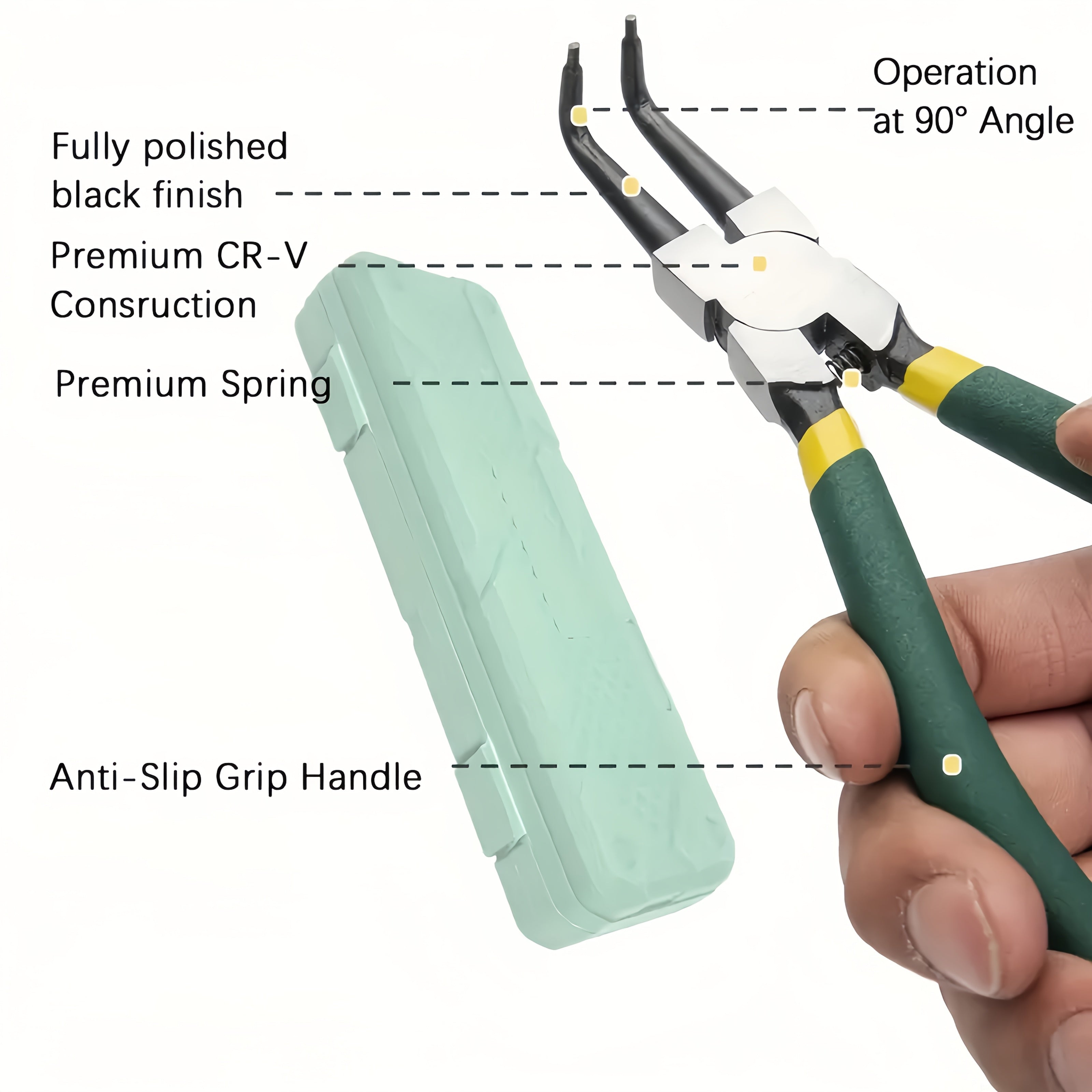 4pcs Spring Pliers Set, 7-Inch Heavy-Duty Internal External Ring Remover