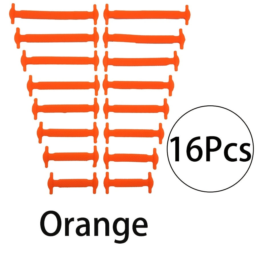 16 Pcs Elastic No-Tie Shoelaces Silicone Quick-Fit Durable Replacement