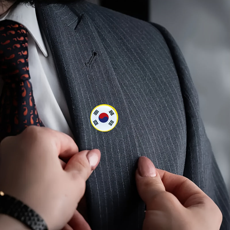 Set of 20 South Korea Flag Lapel Pins Alloy Brooches for Suits and Jackets