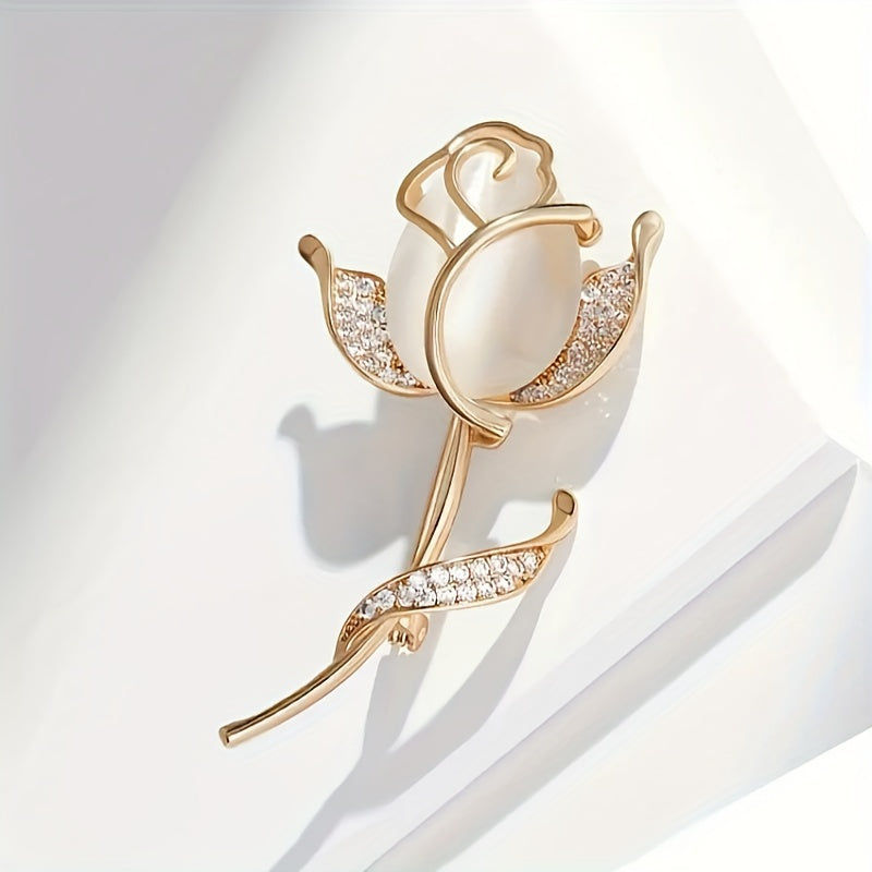 Набор из 2 брошей Opal Rose для женщин, украшения для платьев и свитеров