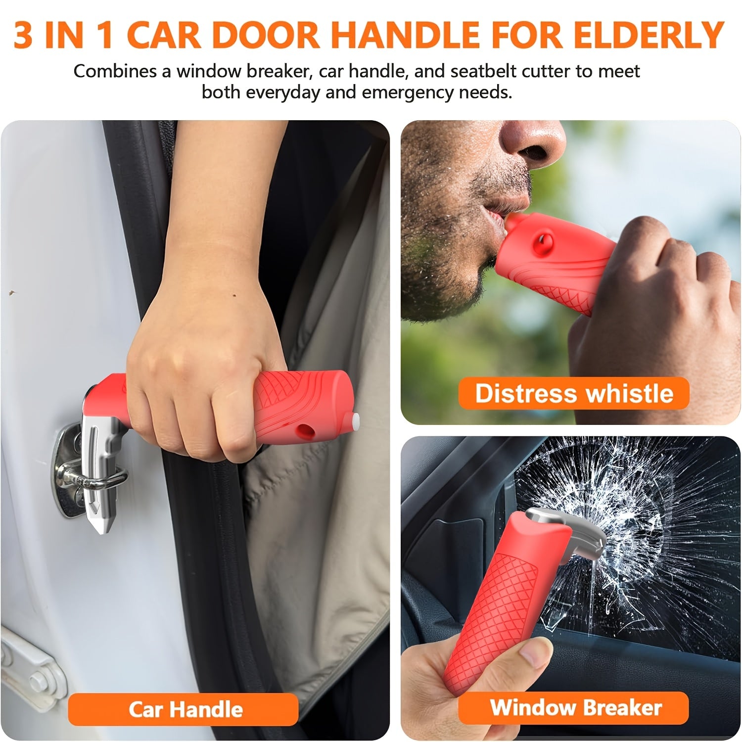 Senior Friendly Car Door Handle Support 3-in-1 Assist Grab Handle