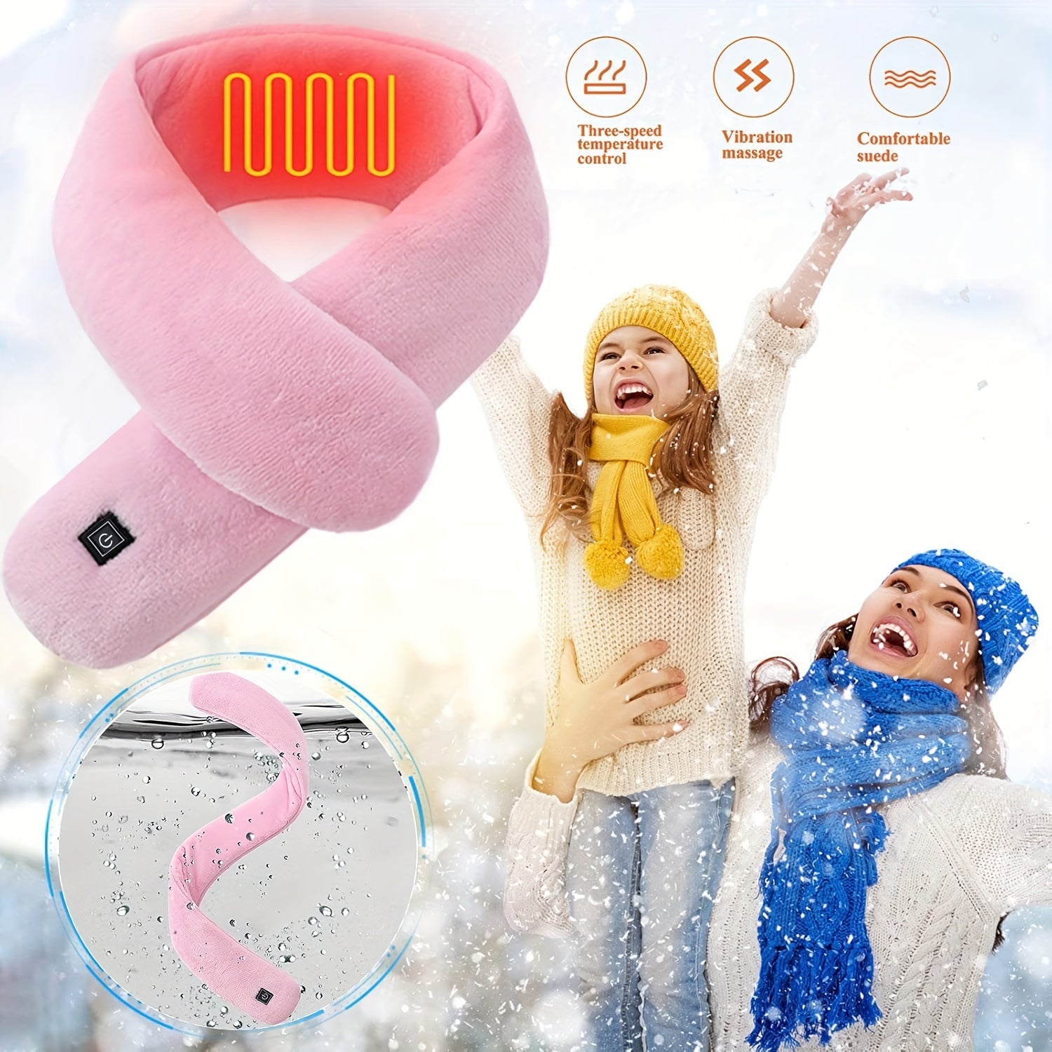 Uniseks Qizil Isitgichli Sharf, 3 darajali harorat nazorati va yuviladigan bo‘ynini isituvchi