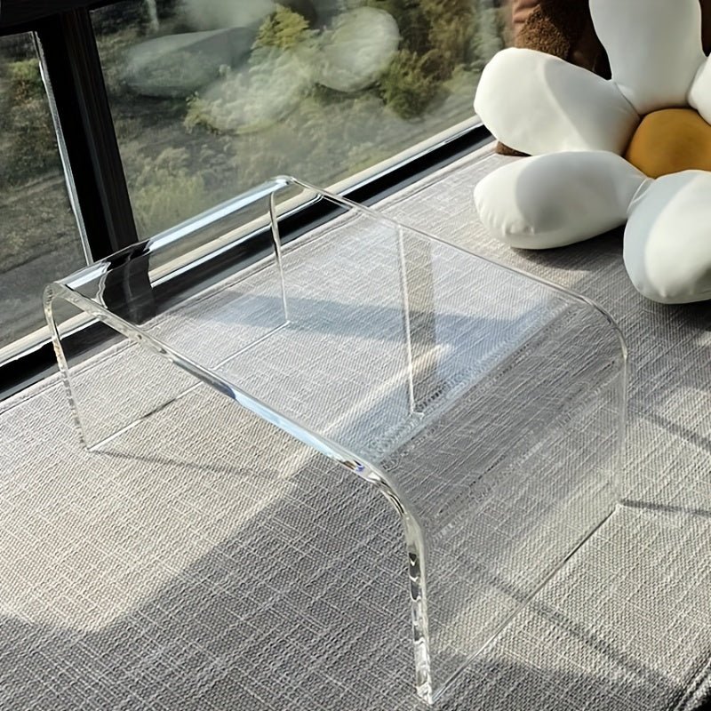 Transparent Acrylic U-Shaped Stool for Kids and Adults, Stylish Footrest