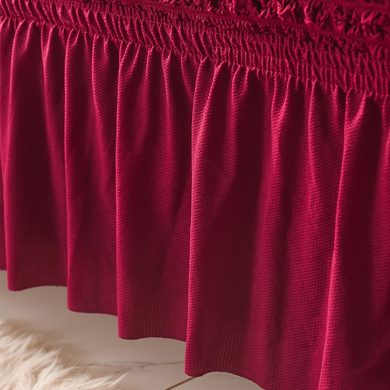 Чехол для дивана с юбкой, растягивающийся, washable и прочный, универсальный размер.