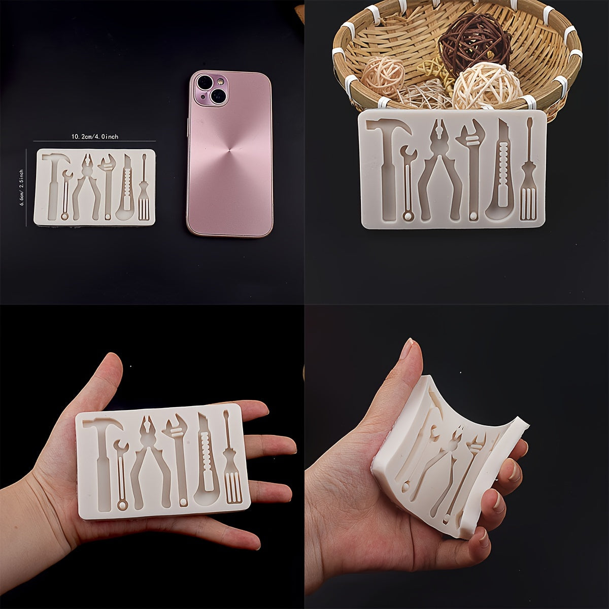 Steam Punk Chocolate Mold 3D Hammer Pliers Faucet DIY Cake Decorating Kitchen Accessory