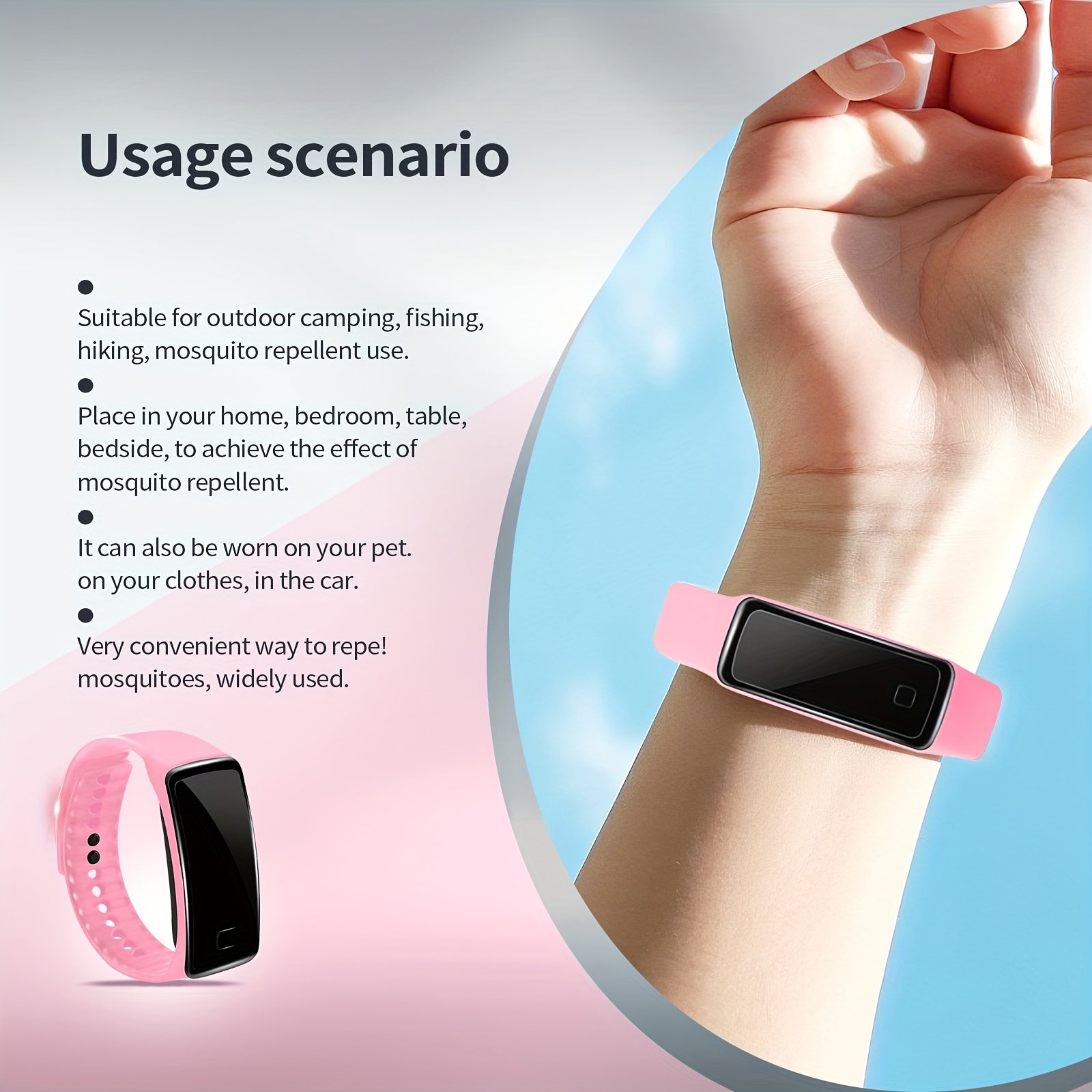 Unisex Silicone Insect Repeller Bracelet Outdoor Mosquito & Insect Watch