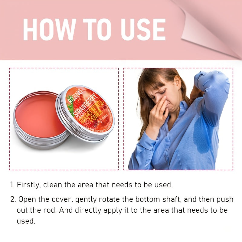 1 шт. Дезодорант ROZINO с ароматом клубники, 30 г - Долговременный контроль запаха, унисекс, боди-стик.