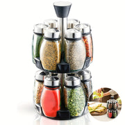 Juego de estantes giratorios para especias con 6 o 12 frascos y estante de rotación de 360° para armario o encimera