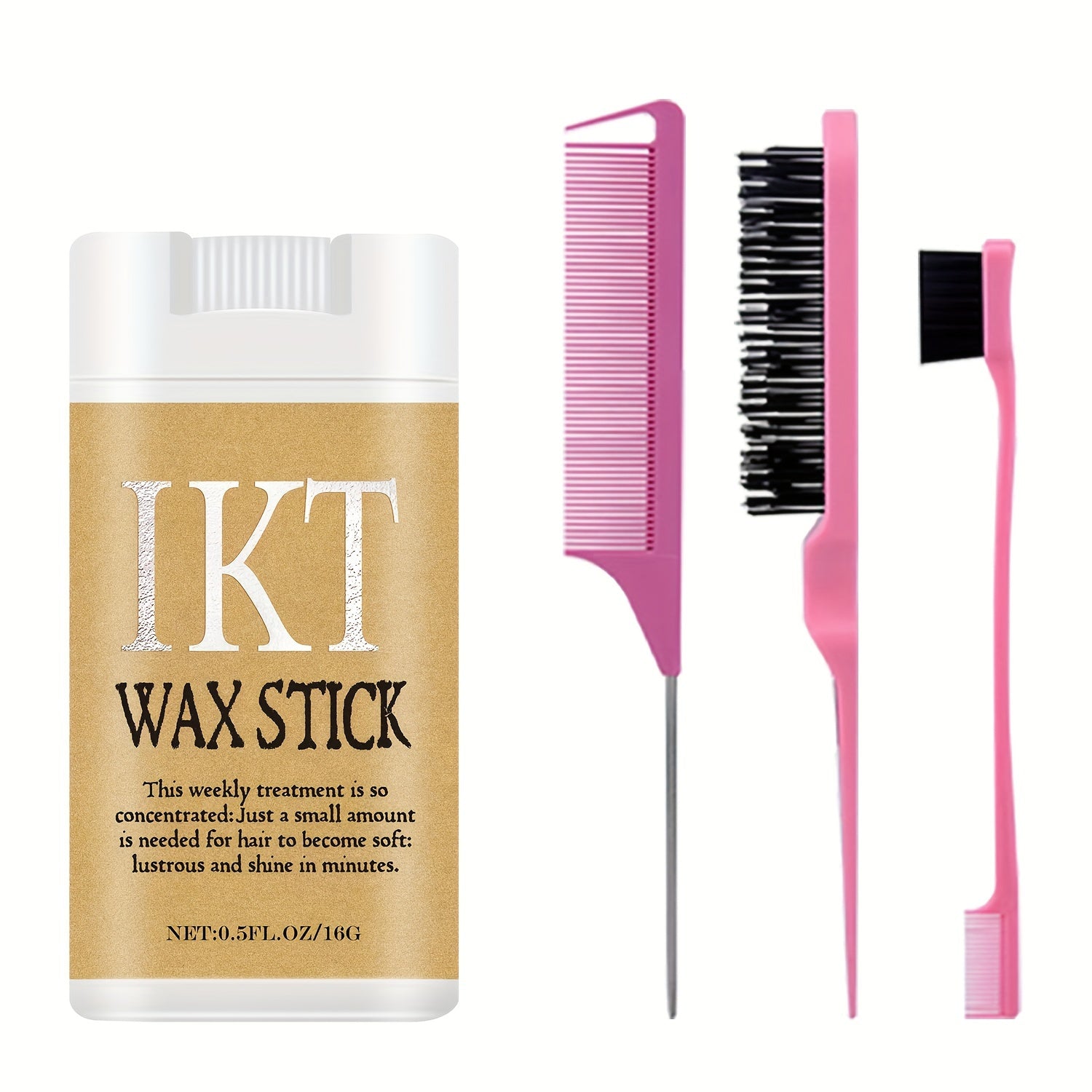 Unisex Hair Wax Stick Set for Normal Hair with Styling Comb for Wavy Curly Hair and Wigs