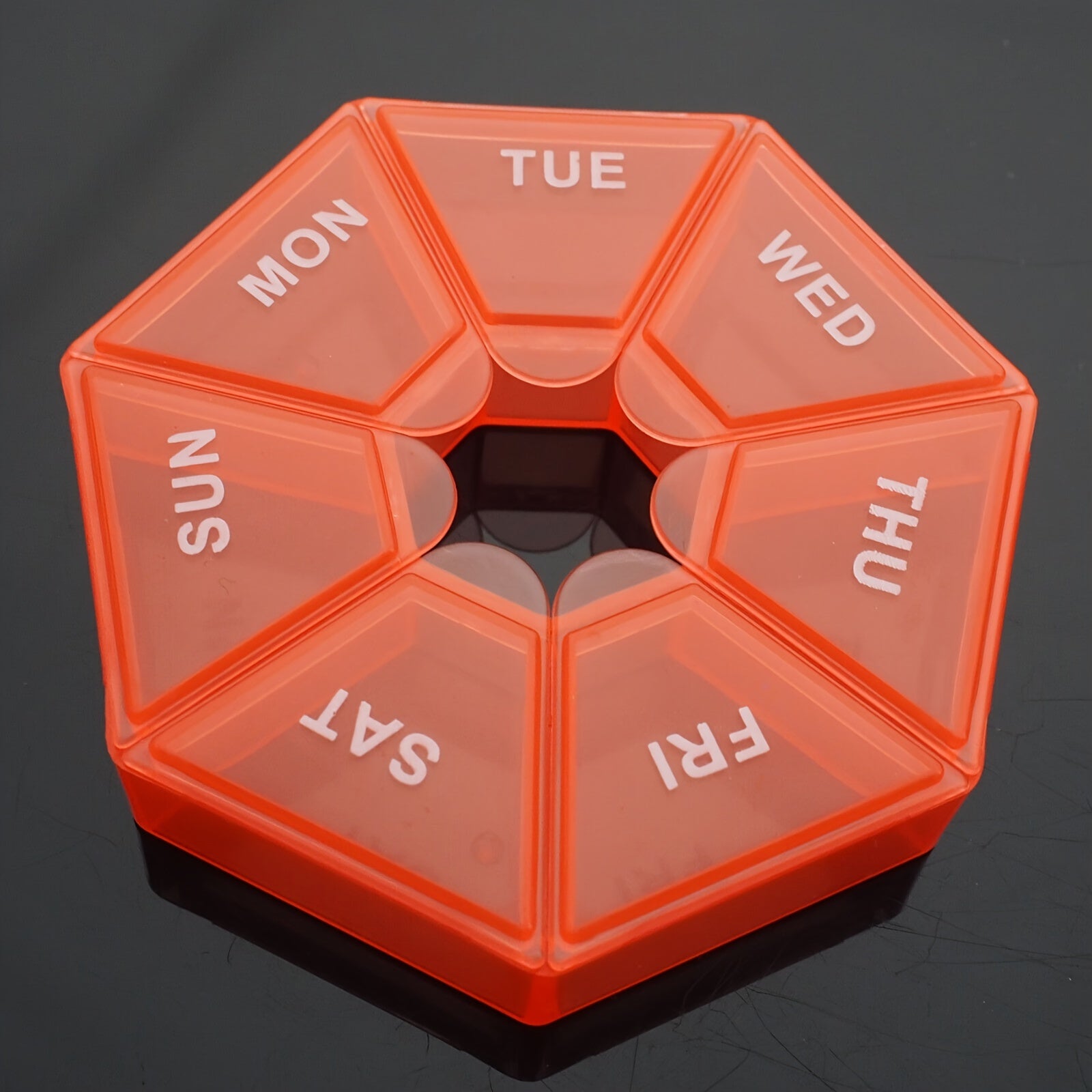 Portable 7-Day Plastic Pill Organizer with Weekly Labels for Travel