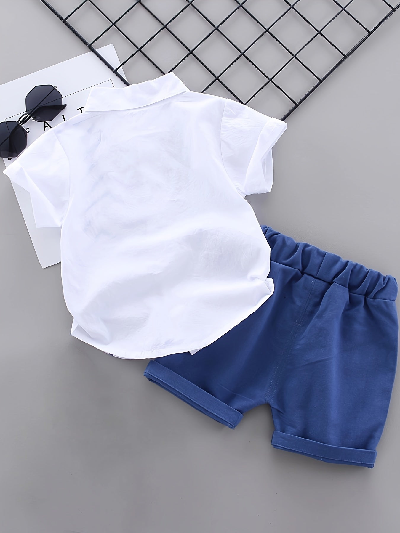 Boys Dinosaur Cartoon Shirt and Shorts Set Cotton Blend Casual Summer Outfit for Kids