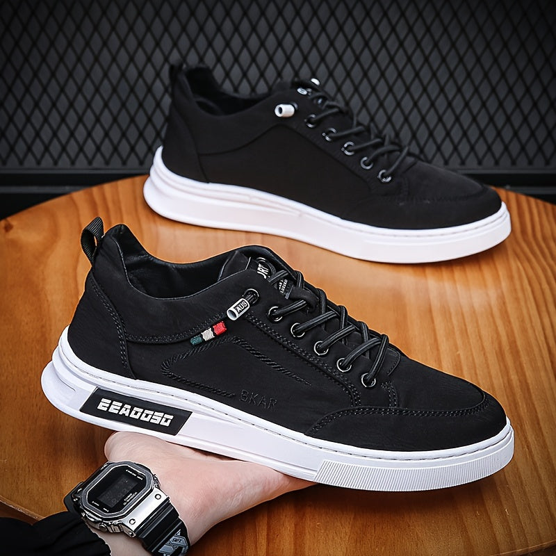 Men's Low Top Skate Shoes Elastic Laces Casual Outdoor Sneakers