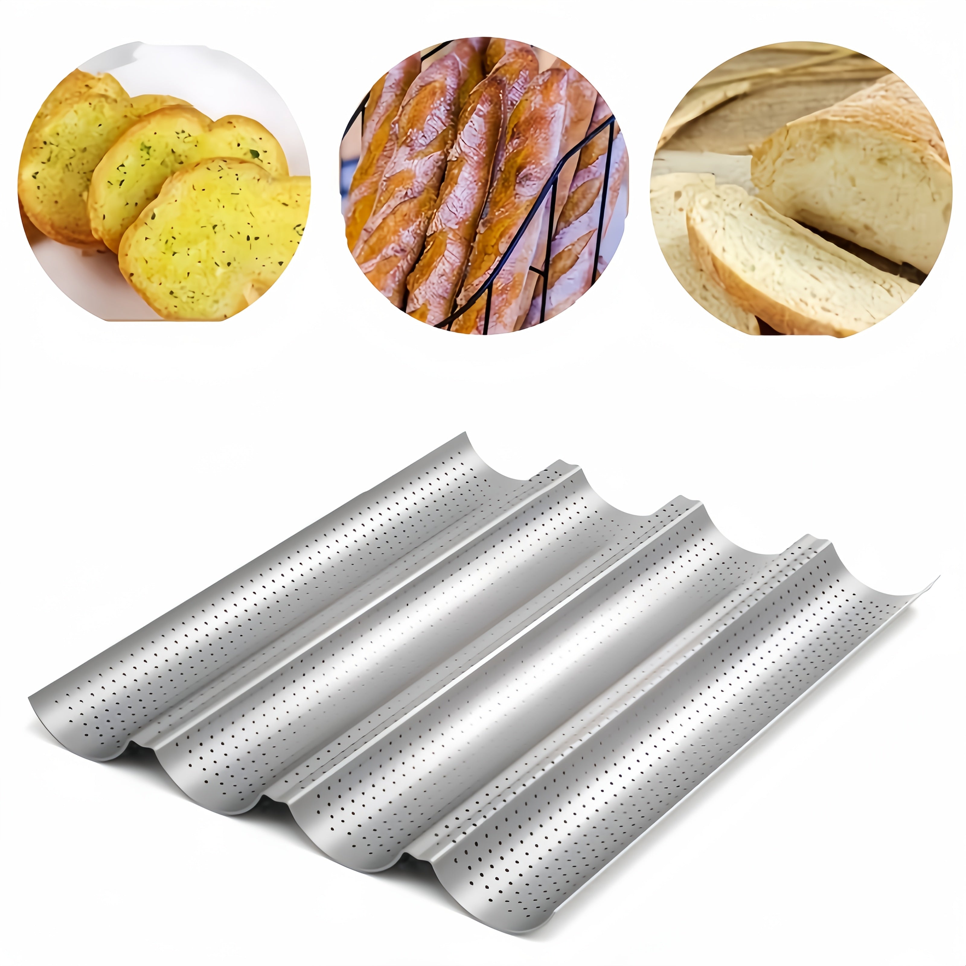 Karbonli po'latdan yasalgan teshikli baguette pishirgich non va pirojnoe uchun ventilyatsiya kanallari bilan, chirishga qarshi