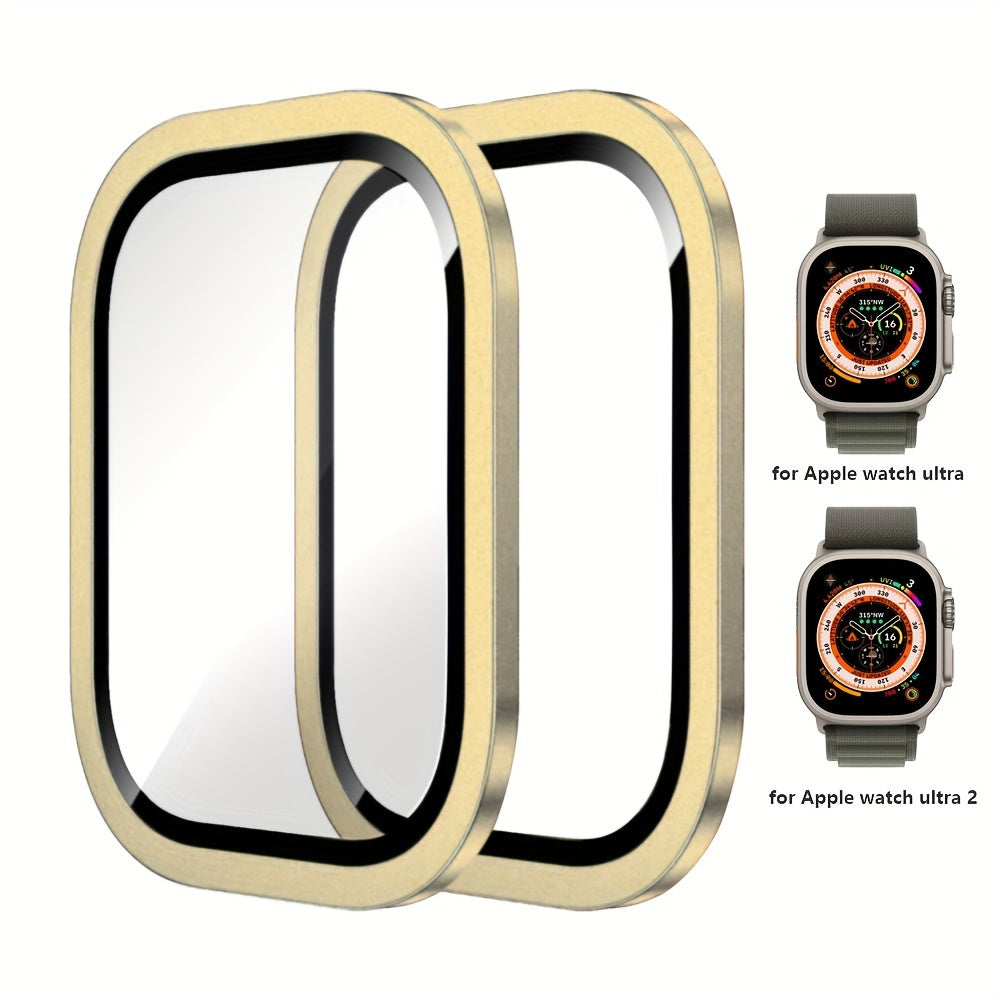 Apple Watch Ultra Screen Protectors and Titanium Frame Set 49mm 9H Tempered Glass Waterproof