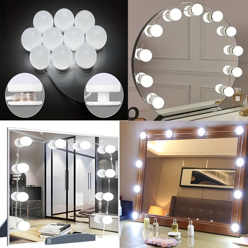 LED Makeup Mirror Light Kit with USB Power Touch Control Detachable Clamp