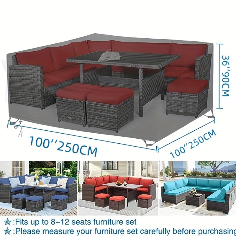 Outdoor Furniture Cover Black 420D Oxford Weather-Resistant Garden Lawn Deck