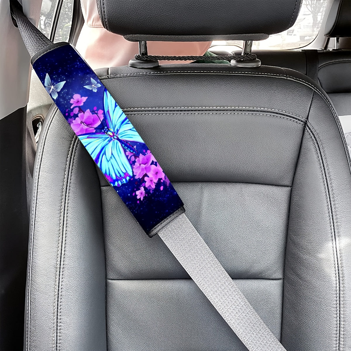 Синий бабочка Цветочный чехол на ремень безопасности из полиэстера для всех транспортных средств