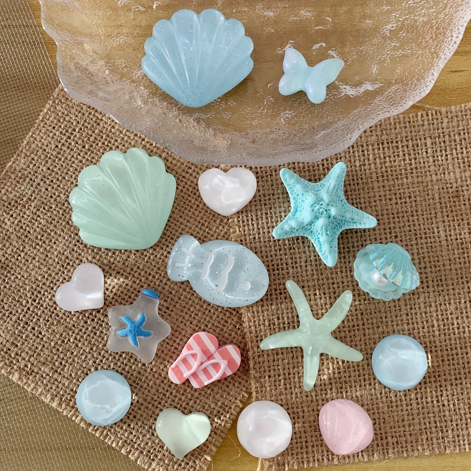 16pcs Set Summer Shoe Decorations Sandal Shell Starfish Fish Butterfly DIY Accessories